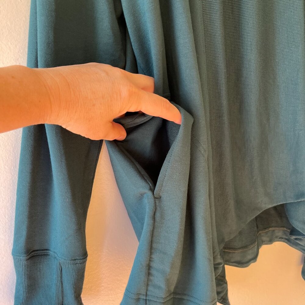 Athleta Forest Green Draped Open-Front Cardigan - Picture 6 of 8